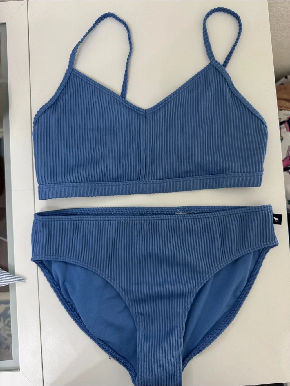 abercrombie kids Blue Ribbed Two-Piece Swim Bikini